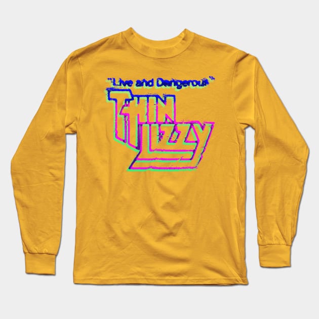 thin lizzy offset gradient graphic Long Sleeve T-Shirt by HAPPY TRIP PRESS